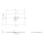 Receveur de douche Villeroy & Boch Squaro Infinity, 130 x 75 x 4 cm - vue technique