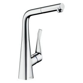 Robinet de cuisine monocommande hansgrohe Metris M71 320 Eco, bec extractible, 1jet, sBox