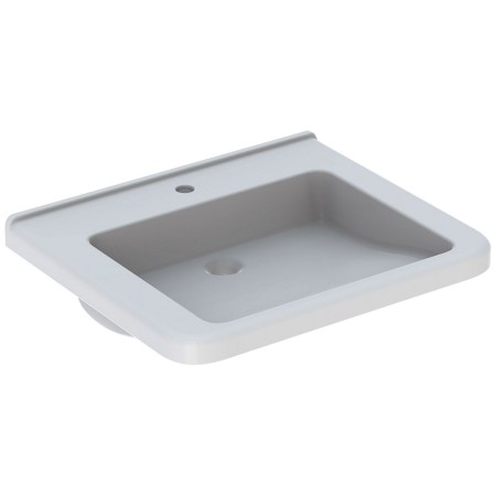 Lavabo Geberit Renova Comfort Square 65 cm, sans trop-plein, accessible aux personnes à mobilité réduite