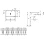 Villeroy & Boch Loop & Friends Lavabo sottopiano rettangolare 60 x 40,5 cm, con troppopieno - vista tecnica