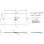 Piatto doccia Villeroy & Boch Squaro Infinity 160 x 80 cm - vista tecnica