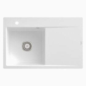 Évier encastrable Villeroy & Boch Subway Style 45 FLAT, bonde avec commande excentrée, cuve à gauche