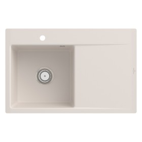 Évier encastré Villeroy & Boch Subway Style 45 FLAT, bonde avec commande excentrée, cuve à gauche