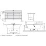 Villeroy & Boch Squaro Edge 12 Duo Badewanne 170 x 75 cm, Airpool Entry, Technik Position 2