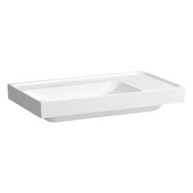 Lavabo LAUFEN MEDA 80 x 46 cm, sans trou de robinet ni trop-plein, tablette à droite
