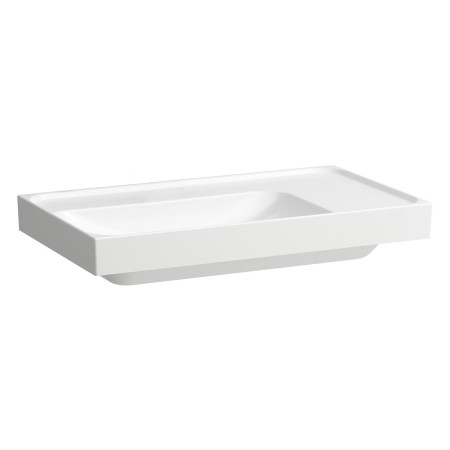 Lavabo LAUFEN MEDA 80 x 46 cm, sans trou de robinet ni trop-plein, tablette à droite