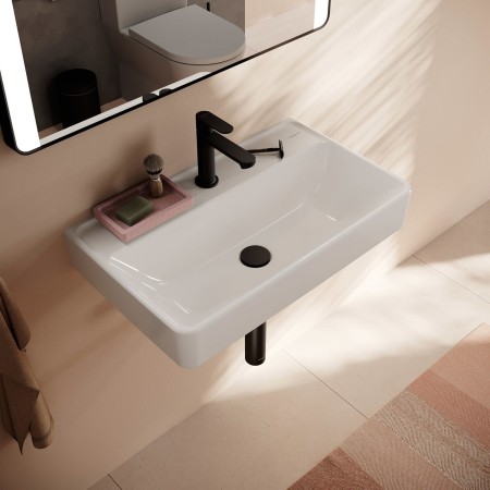 hansgrohe Xanuia Q Lavabo Compact 650/390 con Foro per Rubinetto senza Troppo pieno, SmartClean