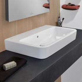 Lavabo d'appoggio Villeroy & Boch O.novo 65 x 46 cm con troppopieno, senza foro per rubinetto
