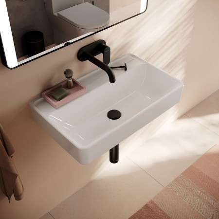 hansgrohe Xanuia Q Lavabo Compact 650/390 sans trou de robinet ni trop-plein, SmartClean