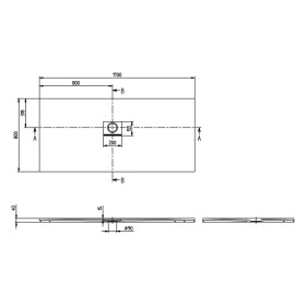Piatto doccia Villeroy & Boch Squaro Infinity, 170 x 80 x 4 cm