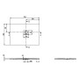Piatto doccia Villeroy & Boch Squaro Infinity, 110 x 75 x 4 cm - vista tecnica