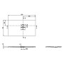 Piatto doccia Villeroy & Boch Squaro Infinity, 130 x 70 x 4 cm - vista tecnica