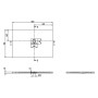 Receveur de douche Villeroy & Boch Squaro Infinity, 130 x 80 x 4 cm - vue technique