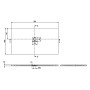 Piatto doccia Villeroy & Boch Squaro Infinity, 170 x 90 x 4 cm - vista tecnica