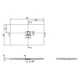 Receveur de douche Villeroy & Boch Squaro Infinity, 130 x 75 x 4 cm - vue technique