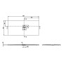 Receveur de douche Villeroy & Boch Squaro Infinity, 170 x 80 x 4 cm - vue technique