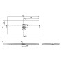 Piatto doccia Villeroy & Boch Squaro Infinity, 170 x 75 x 4 cm - vista tecnica