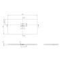 Piatto doccia Villeroy & Boch Squaro Infinity, 150 x 70 x 4 cm - vista tecnica