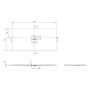 Receveur de douche Villeroy & Boch Squaro Infinity, 160 x 80 x 4 cm - vue technique