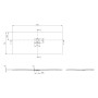 Receveur de douche Villeroy & Boch Squaro Infinity, 170 x 75 x 4 cm - vue technique
