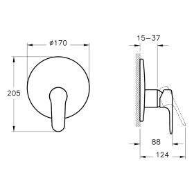 VitrA Root Round Einhebel-Brausearmatur für Unterputz
