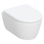 Set WC sospeso Geberit iCon, scarico a parete, forma chiusa, Rimfree, con sedile WC