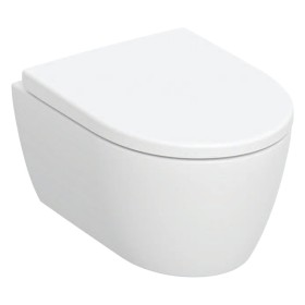 Set WC sospeso Geberit iCon, scarico a parete, forma chiusa, Rimfree, con sedile WC