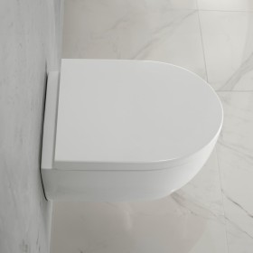 Ensemble WC suspendu Geberit iCon, chasse d'eau par le fond, forme fermée, Rimfree, avec abattant de WC