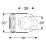 Set WC sospeso Geberit iCon, scarico a parete, forma chiusa, Rimfree, con sedile WC - vista dettagliata