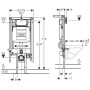 Geberit Duofix Element für Wand-WC, 112 cm, mit Sigma UP-Spülkästen 12 cm, Ecklösung - technische Ansicht