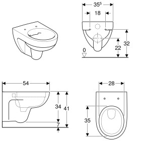 Geberit Renova WC suspendu sans bride