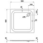 Roca Steel Plan Stahl-Duschwanne superflach 90 x 90 x 2,5 cm - technische Ansicht