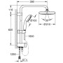 GROHE Tempesta Cosmopolitan System 210 Duschsystem mit Umstellung, Wandmontage - technische Ansicht