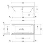 Baignoire rectangulaire Duravit No. 1 180 x 80 cm avec 2 dossiers inclinés - vue détaillée