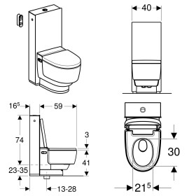 Système complet de toilettes Geberit AquaClean Mera Classic sur pied