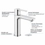 GROHE Lineare Neu Einhand-Waschtischbatterie S-Size - technische Ansicht