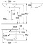 GROHE Bau Keramik Waschtisch 60 cm - technische Ansicht
