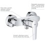 GROHE Start Einhand-Brausebatterie, 1/2" - technische Ansicht