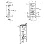 Geberit Duofix Element für Wand-WC, 112 cm, mit Omega UP-Spülkasten 12 cm, für Betätigung von vorne - Detailansicht
