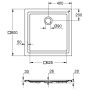 Receveur de douche universel GROHE 80 x 80 cm - vue technique