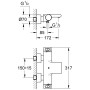 GROHE Grohtherm 2000 Thermostat-Wannenbatterie - technische Ansicht