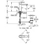 GROHE Lineare Neu Einhand-Waschtischbatterie S-Size mit Zugstangen-Ablaufgarnitur - technische Ansicht