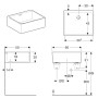 Geberit Publica Mehrzweckbecken 60 x 50 cm mit Überlauf - Detailansicht