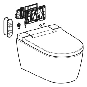 Geberit AquaClean Sela Square Ensemble WC suspendu complet, DuoFresh
