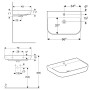 Geberit Smyle Waschtisch 70 cm - technische Ansicht