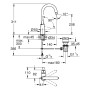 GROHE Swift Einhand-Waschtischbatterie 1/2 L-Size - technische Ansicht