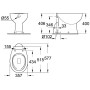 GROHE Bau Keramik Stand-Tiefspül-WC spülrandlos - technische Ansicht