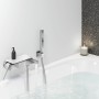 GROHE Plus Einhand-Wannenbatterie mit Brausegarnitur - technische Ansicht