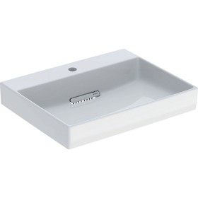 Geberit ONE Waschtisch 60 cm, Abgang horizontal, 1 Hahnloch, ohne Überlauf