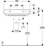 Geberit ONE Waschtisch 60 cm, Abgang horizontal, 1 Hahnloch, ohne Überlauf - technische Ansicht